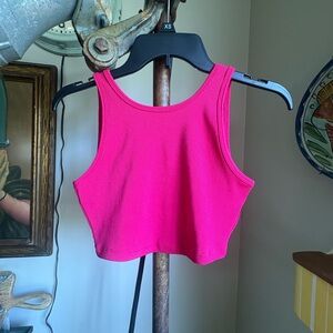 Pink Sleeveless Crop Top